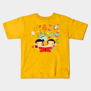 Children Reading Wonderful Stories Kids T-Shirt